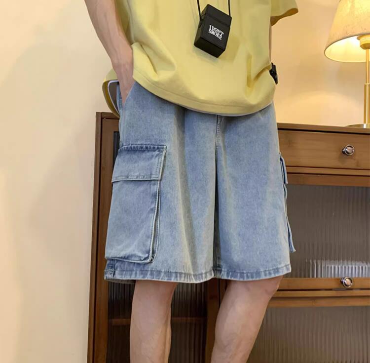 Korean Large Pocket Cargo Deni - đánh giá và giá Men'S Fashion Loose Pants