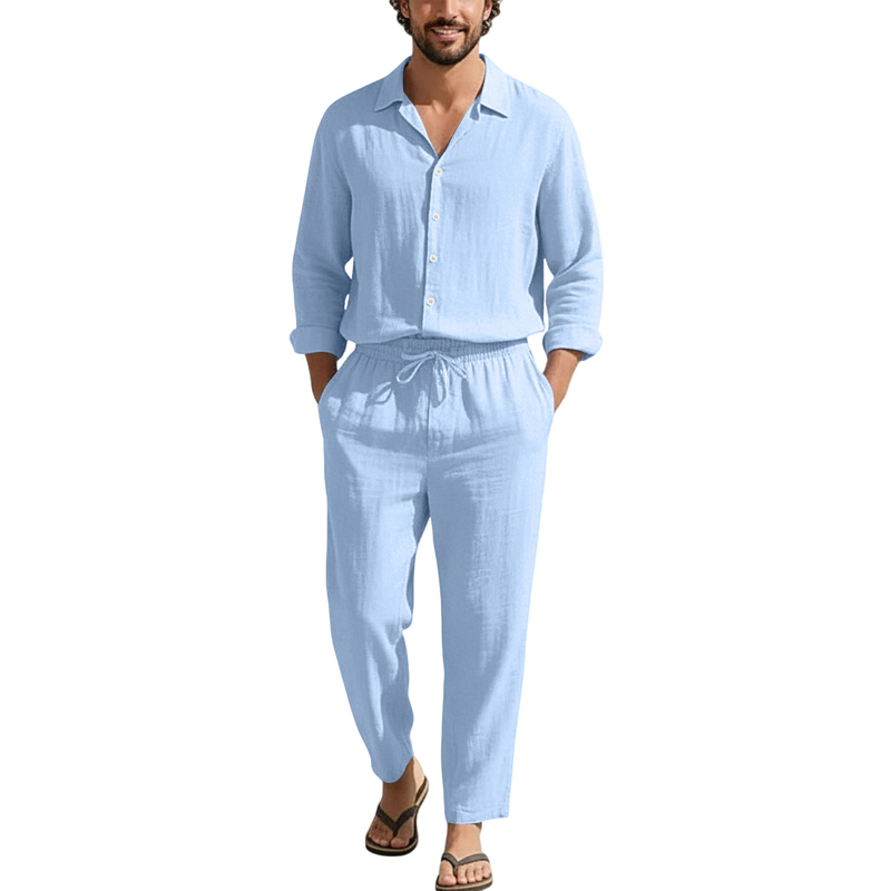 Spring Summer Linen Casual Set - đánh giá và giá Men'S Fashion Loose Pants