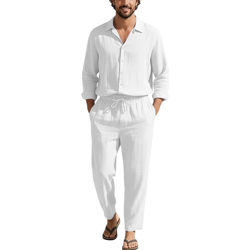 Spring Summer Linen Casual Set - đánh giá và giá Men'S Fashion Loose Pants
