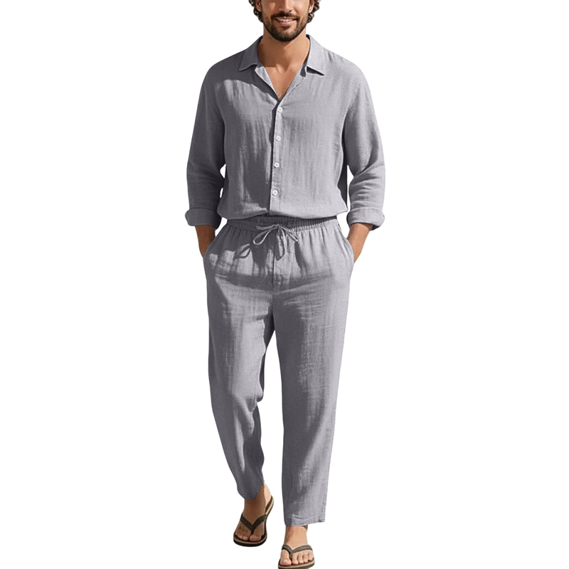 Spring Summer Linen Casual Set - đánh giá và giá Men'S Fashion Loose Pants